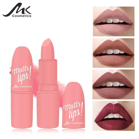 MK Brand 12 Colors Nude Matte Lipsticks batom mate Sexy Lips Color Cosmetics Waterproof Long Lasting Lipgloss Lip Tint Makeup