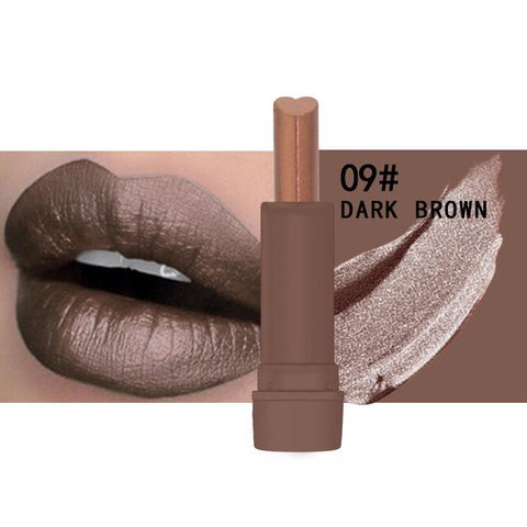 MK Brand Heart Shaped Lipstick 12 Color Velvet Nude Matte Lipstick Makeup Waterproof Lasting Metallic Matte Lipsticks Makeup