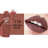 MK Lipstick Matte Waterproof Long Lasting Velvety Lip Stick 12Colors Sexy Red Brown Pigments Makeup Matte Lipstick Beauty Lips
