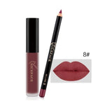 Makeup Set Lip Gloss + Lip Liner Set Lip Set Matte Lipstick Long Lasting Waterproof Solid Lip Pencil Liner Set Newest