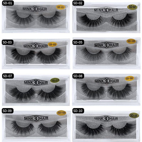 Mangodot Fake Lashes 1Pair 3D Mink Eyelashes Luxury HandMade Cilios Long Lasting Volume Lash Extension Reusable False Eyelashes