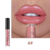 Manooby Nude Glitter Shimmer Lipstick Waterproof Long Lasting Moist Lip Gloss Vivid Colorful Lipgloss Sexy Women Makeup