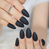 Many Colors Matte Fake Nail Set Black Red Pink Frosted Stiletto Artificial Nail Eraser Touch les faux ongles noir mat 24 Count
