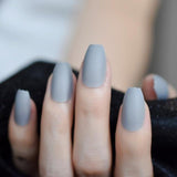 Many Colors Matte Fake Nail Set Black Red Pink Frosted Stiletto Artificial Nail Eraser Touch les faux ongles noir mat 24 Count