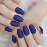 Many Colors Matte Fake Nail Set Black Red Pink Frosted Stiletto Artificial Nail Eraser Touch les faux ongles noir mat 24 Count