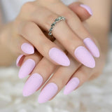 Many Colors Matte Fake Nail Set Black Red Pink Frosted Stiletto Artificial Nail Eraser Touch les faux ongles noir mat 24 Count