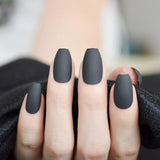 Many Colors Matte Fake Nail Set Black Red Pink Frosted Stiletto Artificial Nail Eraser Touch les faux ongles noir mat 24 Count