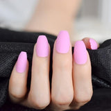 Many Colors Matte Fake Nail Set Black Red Pink Frosted Stiletto Artificial Nail Eraser Touch les faux ongles noir mat 24 Count