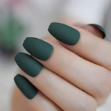 Many Colors Matte Fake Nail Set Black Red Pink Frosted Stiletto Artificial Nail Eraser Touch les faux ongles noir mat 24 Count
