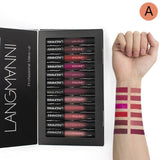 Maquiage brand 12pcs/lot lip kit matte Lipstick Waterproof Nutritious Velvet lip stick Red Tint Nude batom makeup set