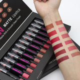 Maquiage brand 12pcs/lot lip kit matte Lipstick Waterproof Nutritious Velvet lip stick Red Tint Nude batom makeup set