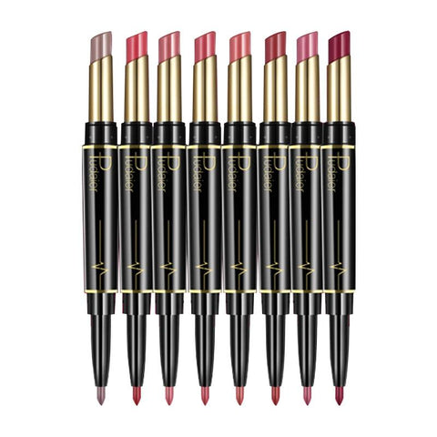 Matte Lipstick Wateproof Double Ended Long Lasting Lipsticks Brand Lip Makeup Cosmetics Nude Dark Red Lips Liner Pencil