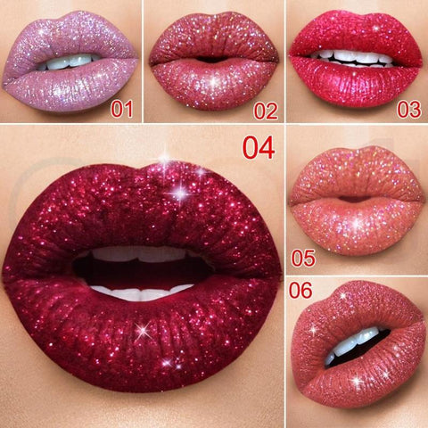 Matte To Glitter Liquid Lipstick Chameleon Gold Metal Matte Lip Gloss Long Lasting Waterproof Pearl Colour Lip Tint Lips Makeup