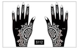 Mehndi Henna Cone with Full Stencil Set Women Fashion Temporary Tattoo Makeup Tool Waterproof 100% Safe