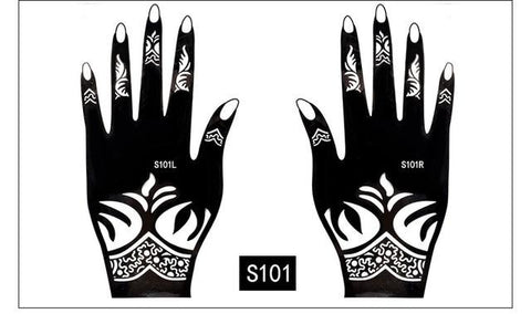 Mehndi Henna Cone with Full Stencil Set Women Fashion Temporary Tattoo Makeup Tool Waterproof 100% Safe