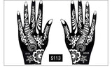 Mehndi Henna Cone with Full Stencil Set Women Fashion Temporary Tattoo Makeup Tool Waterproof 100% Safe