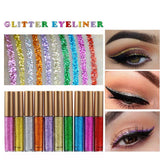 Metallic colorful Glitter Eyeliner Waterproof Liquid Pencils Eye Make up Eyeliner Shining Shimmer Eyeshadow Cosmetics Tool