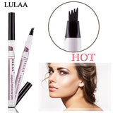 Microblading Eyebrow Pencil Waterproof Fork Tip Eyebrow Tattoo Pen 4 Head Fine Sketch Liquid Eyebrow Enhancers Dye Tint Pen