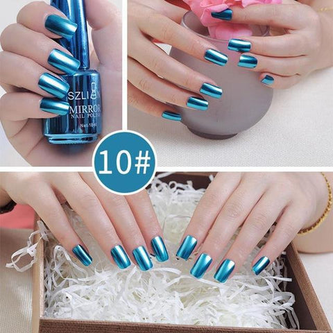 Mirror  12 Colors Titanium Nail Polish Durable Flow Of Gold Non-peelable Metal Nail Art Quick Drying Nails Polish Women Beauty