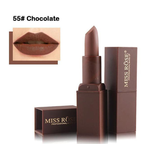 Miss Rose Professional Matte Lips Makeup Kiss proof lipstick Batom Pencil Brown Lip Stick Nude Red Velvet Lipsticks Cosmetics