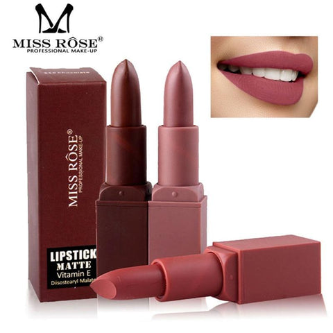 Miss Rose Professional Matte Lips Makeup Kiss proof lipstick Batom Pencil Brown Lip Stick Nude Red Velvet Lipsticks Cosmetics