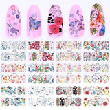 Mixed 12 Nail Designs Water Transfer Sticker Nail Art DIY Tattoo Slider Flamingo Flower Feather Polish Manicure Set CHBN865-876