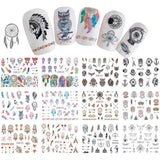 Mixed 12 Nail Designs Water Transfer Sticker Nail Art DIY Tattoo Slider Flamingo Flower Feather Polish Manicure Set CHBN865-876