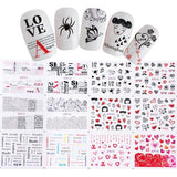 Mixed 12 Nail Designs Water Transfer Sticker Nail Art DIY Tattoo Slider Flamingo Flower Feather Polish Manicure Set CHBN865-876