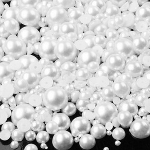Mixed Rhinestones Pearls White/Beige Nail Pearls Decor Acrylic Pearls for Nails Desig Nail Art Rhinestone Decorations ZJ1233