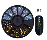 Mixed Silver Round Nail Art Decoration in Wheel Nail Rhinestones for Acrylic UV Gel Shinning Body Art Nail Accessories
