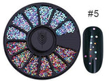 Mixed Silver Round Nail Art Decoration in Wheel Nail Rhinestones for Acrylic UV Gel Shinning Body Art Nail Accessories
