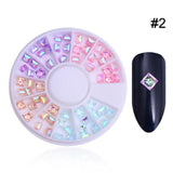 Mixed Silver Round Nail Art Decoration in Wheel Nail Rhinestones for Acrylic UV Gel Shinning Body Art Nail Accessories