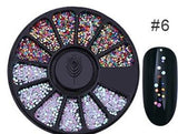 Mixed Silver Round Nail Art Decoration in Wheel Nail Rhinestones for Acrylic UV Gel Shinning Body Art Nail Accessories