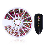 Mixed Silver Round Nail Art Decoration in Wheel Nail Rhinestones for Acrylic UV Gel Shinning Body Art Nail Accessories