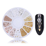Mixed Silver Round Nail Art Decoration in Wheel Nail Rhinestones for Acrylic UV Gel Shinning Body Art Nail Accessories