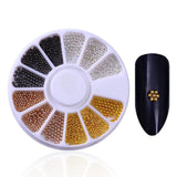 Mixed Silver Round Nail Art Decoration in Wheel Nail Rhinestones for Acrylic UV Gel Shinning Body Art Nail Accessories