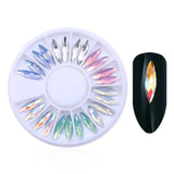 Mixed Silver Round Nail Art Decoration in Wheel Nail Rhinestones for Acrylic UV Gel Shinning Body Art Nail Accessories