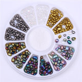 Mixed Silver Round Nail Art Decoration in Wheel Nail Rhinestones for Acrylic UV Gel Shinning Body Art Nail Accessories