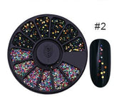Mixed Silver Round Nail Art Decoration in Wheel Nail Rhinestones for Acrylic UV Gel Shinning Body Art Nail Accessories