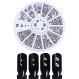 Mixed Silver Round Nail Art Decoration in Wheel Nail Rhinestones for Acrylic UV Gel Shinning Body Art Nail Accessories