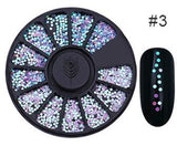 Mixed Silver Round Nail Art Decoration in Wheel Nail Rhinestones for Acrylic UV Gel Shinning Body Art Nail Accessories