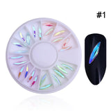 Mixed Silver Round Nail Art Decoration in Wheel Nail Rhinestones for Acrylic UV Gel Shinning Body Art Nail Accessories
