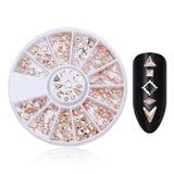 Mixed Silver Round Nail Art Decoration in Wheel Nail Rhinestones for Acrylic UV Gel Shinning Body Art Nail Accessories