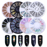 Mixed Silver Round Nail Art Decoration in Wheel Nail Rhinestones for Acrylic UV Gel Shinning Body Art Nail Accessories