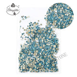 Mixed Size 1/ Pack Rhinestones Set Gold flack Crystal Glass Hotfix Flatback Nail art Rhinestones For DIY Nails 045