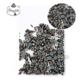 Mixed Size 1/ Pack Rhinestones Set Gold flack Crystal Glass Hotfix Flatback Nail art Rhinestones For DIY Nails 045