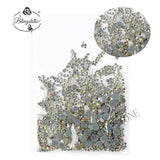 Mixed Size 1/ Pack Rhinestones Set Gold flack Crystal Glass Hotfix Flatback Nail art Rhinestones For DIY Nails 045