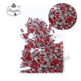 Mixed Size 1/ Pack Rhinestones Set Gold flack Crystal Glass Hotfix Flatback Nail art Rhinestones For DIY Nails 045