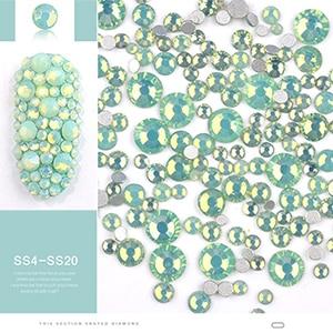 Mixed Size ss3-ss12 Crystal Colorful Opal Nail Art Rhinestone Decorations Glitter Gems 3D Manicure Books Accessory Tools 50pcs