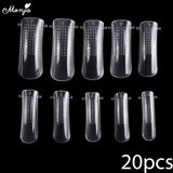 Monja 100pcs Nail Art Quick Building Poly Gel Mold Form Finger Extension UV Builder Tips Clip DIY Manicure Tools